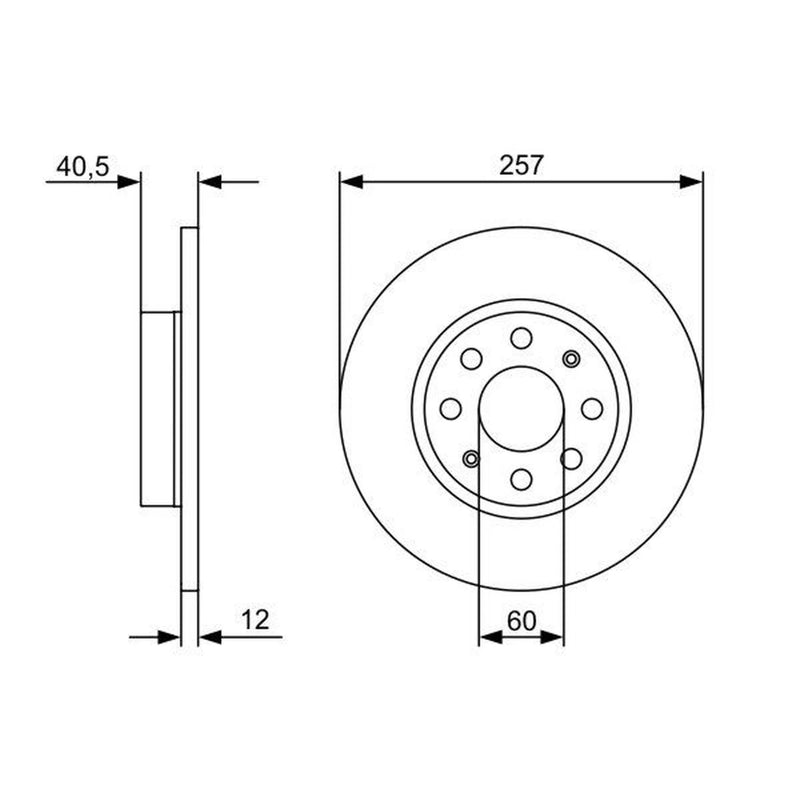 Bosch 2 x Solid Front Brake Discs 0 986 479 402