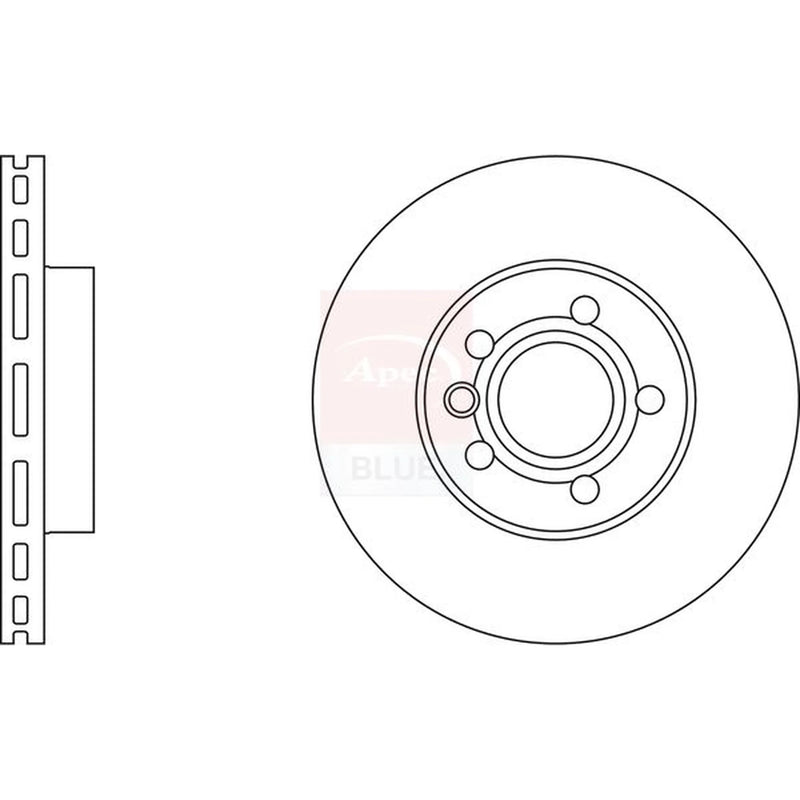 Apec 2 x Vented Front Brake Discs SDK6217