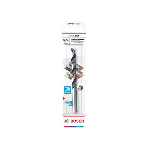 Bosch Powertool Accessories Metal HSS Twist Drill Bit 5.5 x 57 x 93mm