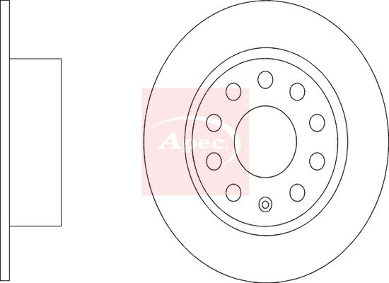 Apec 2 x Brake Disc Set Solid