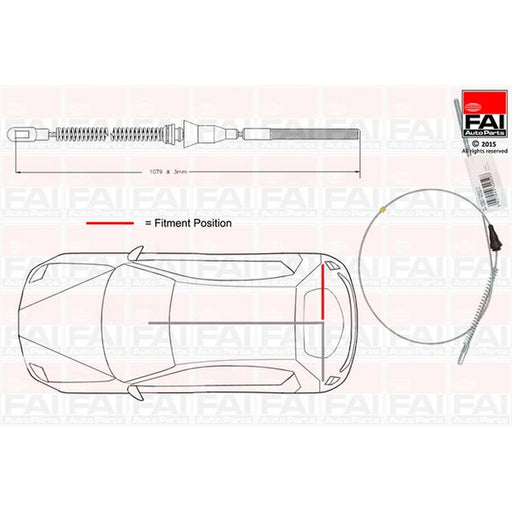 FAI Handbrake Cable Right Rear FBC0081
