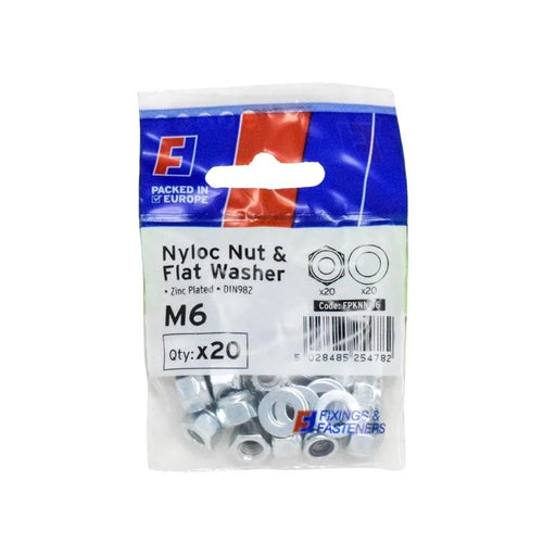 ForgeFix Nyloc Nut & Washer M6 ForgePack 20 - FPKNNW6