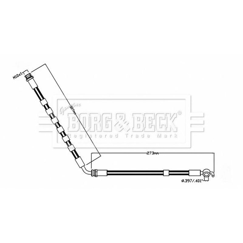 Borg & Beck Brake Hydraulic Hose Line Front Right BBH8853