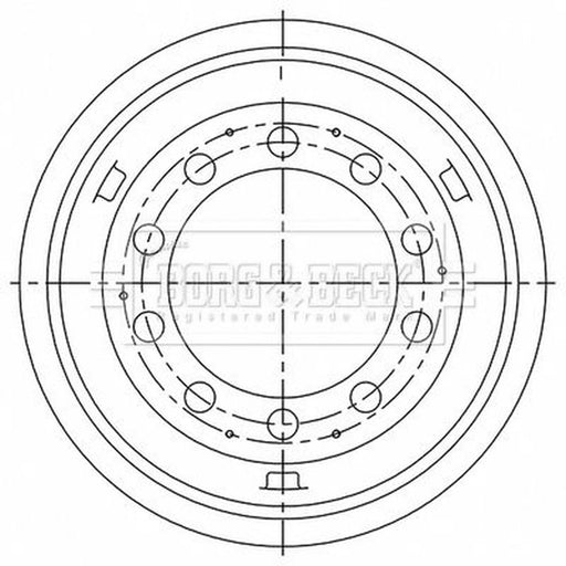 Borg & Beck Brake Drum Assembly Rear BBR32541