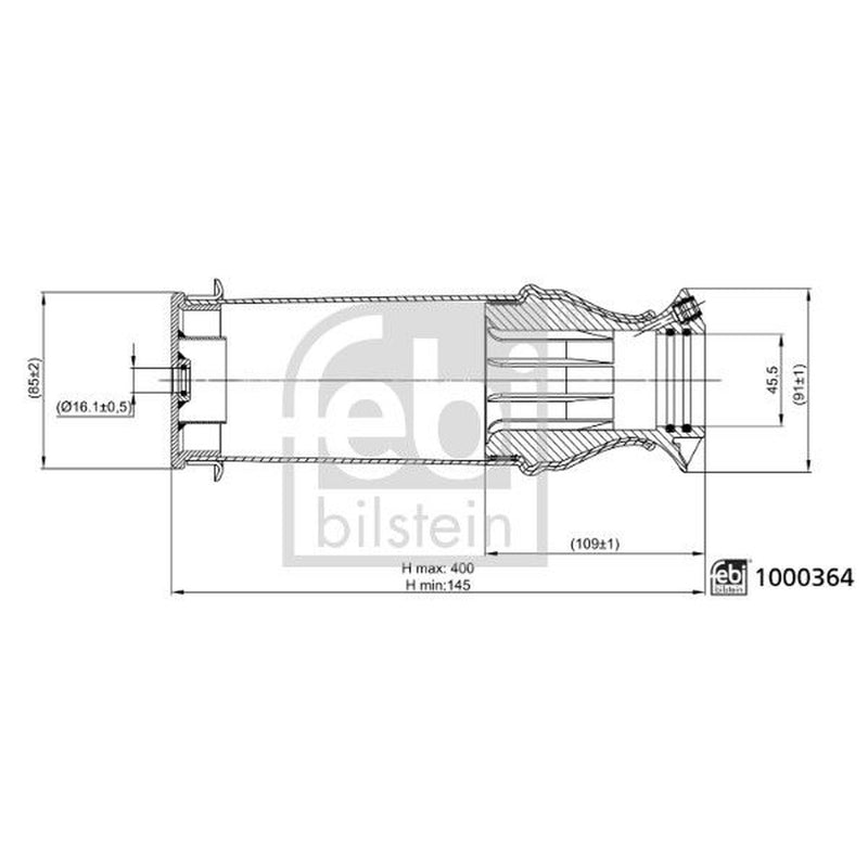 Febi Cab Suspension Air Bellow 1000364