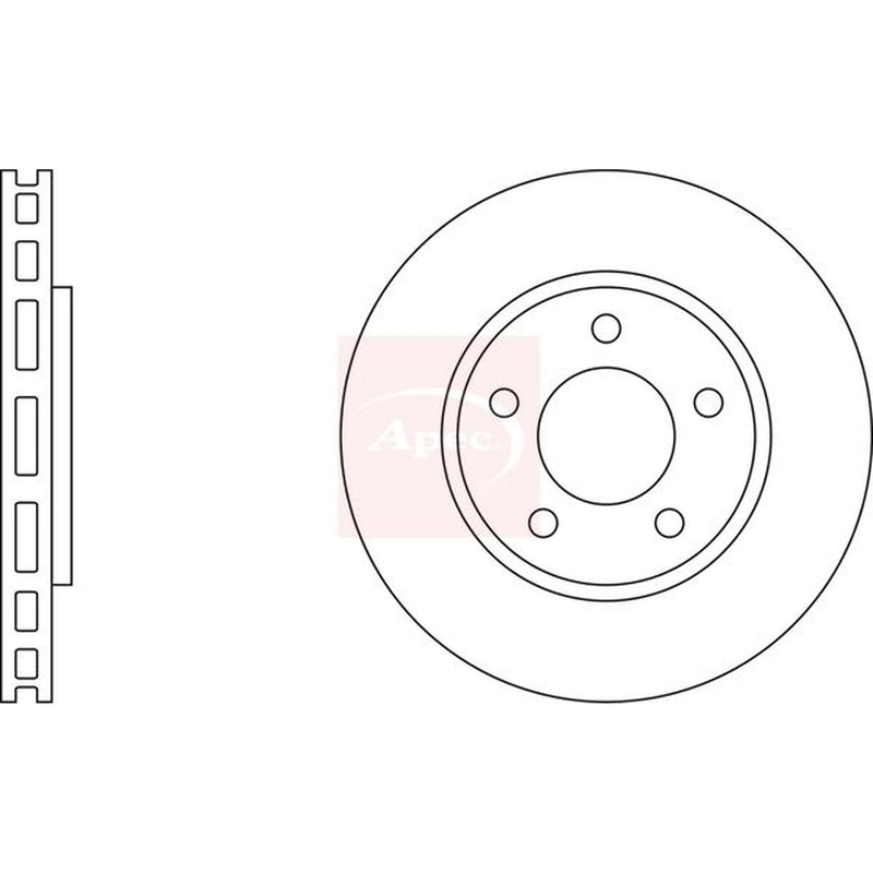 Apec 2 x Vented Front Brake Discs DSK2118
