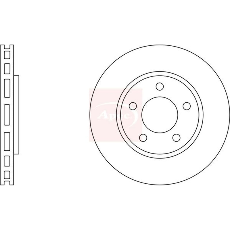 Apec 2 x Vented Front Brake Discs DSK2118