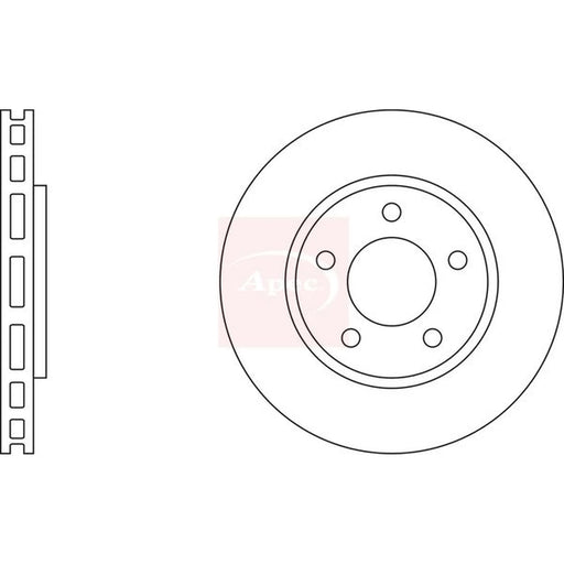 Apec 2 x Vented Front Brake Discs DSK2118