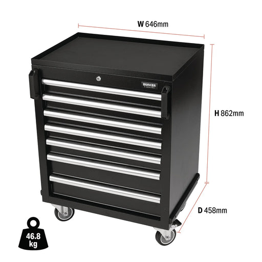 Bunker Mobile Cabinet 7 Drawer 646mm Steel Storage Unit