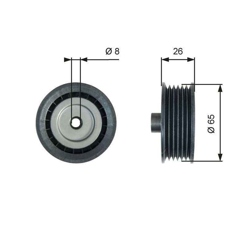 Gates V-Ribbed Belt Deflection/Guide Pulley T36776