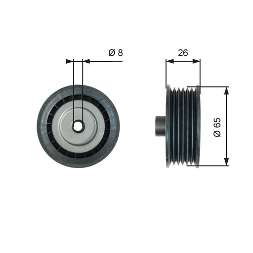Gates V-Ribbed Belt Deflection/Guide Pulley T36776