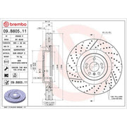Brembo 2 x Slotted/Perforated Front Brake Discs 09.B805.11