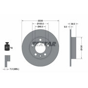Textar 2 x Solid Rear Brake Discs 92082503