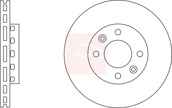 Apec 2 x Brake Disc Set Vented