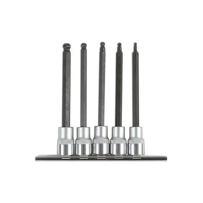Laser Tools Long Ball End Hex Socket Bit Set 3/8"D 5pc - PL