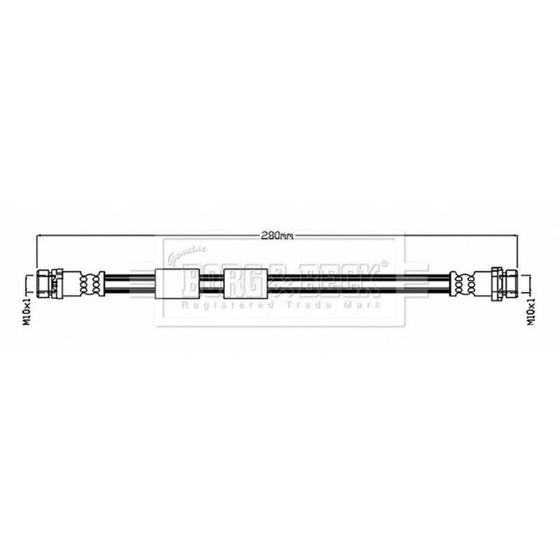 Borg & Beck Brake Hydraulic Hose Line Rear Left BBH8825