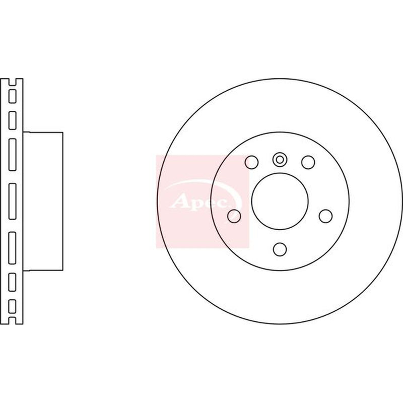Apec 2 x Vented Front Brake Discs DSK2236