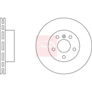 Apec 2 x Vented Front Brake Discs DSK2202