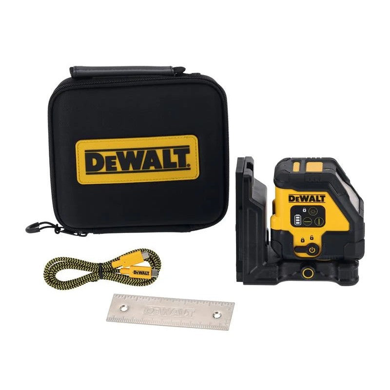 DEWALT Power Tools DCLE14201RB USB-C Rechargeable Cross Line Red Beam Laser