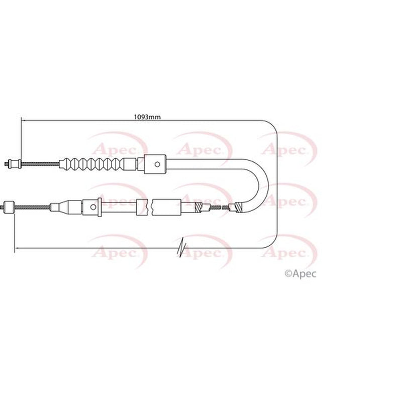 Apec Handbrake Cable Left Rear CAB1470