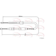 Apec Handbrake Cable Left Rear CAB1470