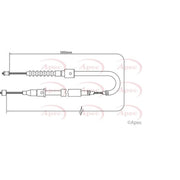 Apec Handbrake Cable Left Rear CAB1470