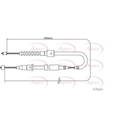 Apec Handbrake Cable Left Rear CAB1470