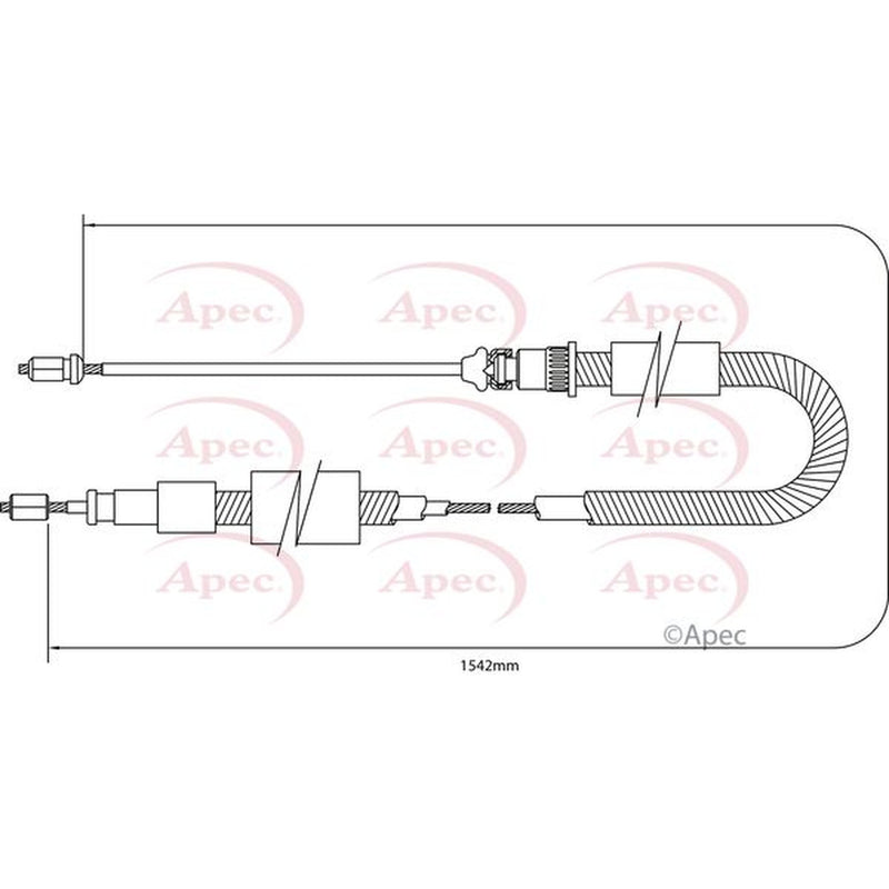 Apec Handbrake Cable Right Rear CAB1339