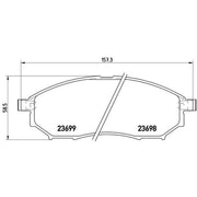 Brembo 4 x Front Brake Pad Set P56058