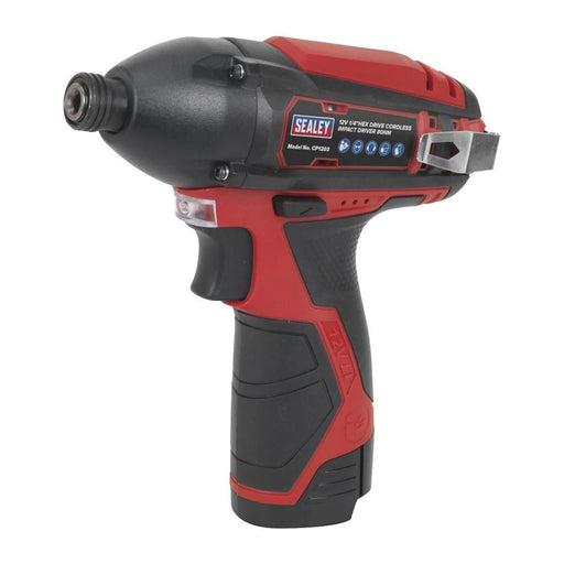 Sealey Cordless Impact Driver 1/4"Hex Drive 80Nm 12V SV12 Series Body Only Sealey  - Town Parts