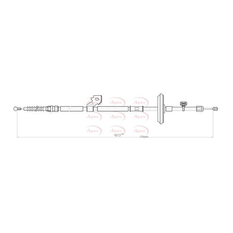 Apec Handbrake Cable Left Rear CAB1623