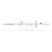 Apec Handbrake Cable Left Rear CAB1623