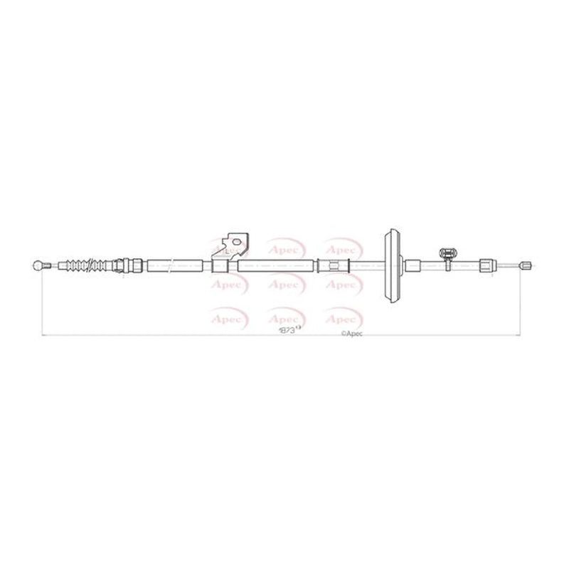 Apec Handbrake Cable Left Rear CAB1623