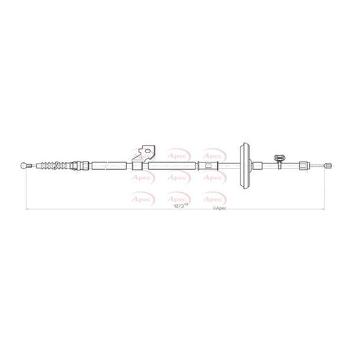 Apec Handbrake Cable Left Rear CAB1623