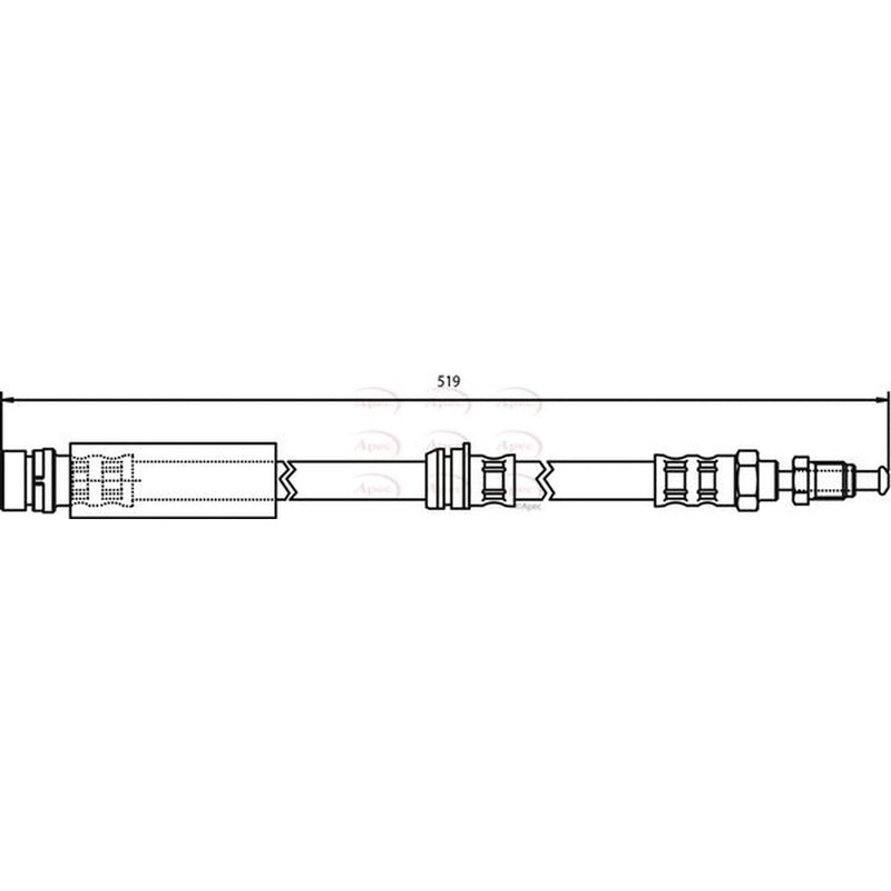 Apec Brake Hydraulic Hose Line Front HOS3271