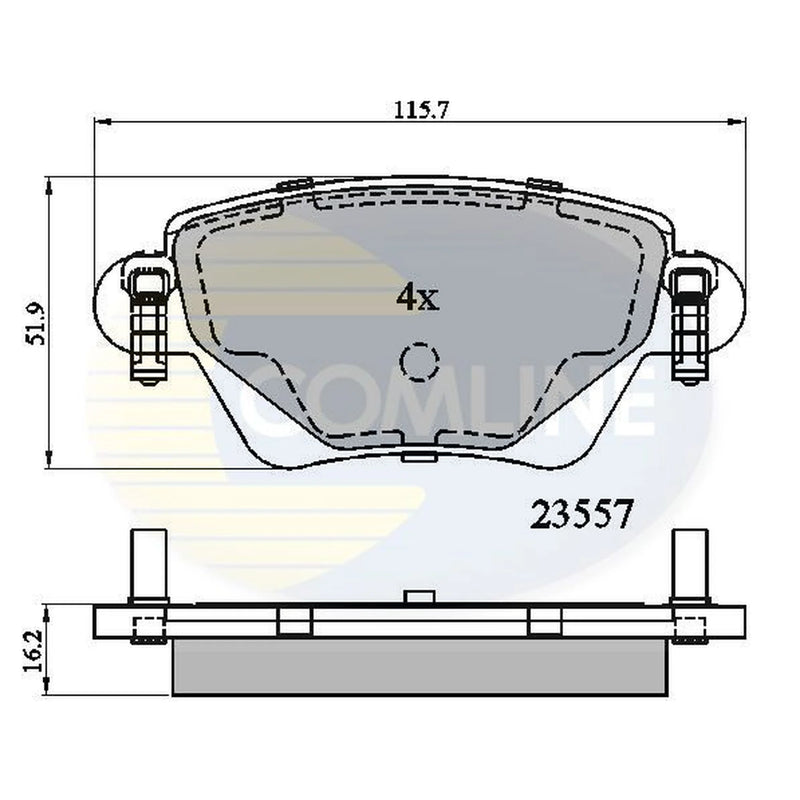 Comline 4 x Rear Brake Pad Set CBP01114