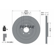 Textar 2 x Vented Rear Brake Discs 92349403