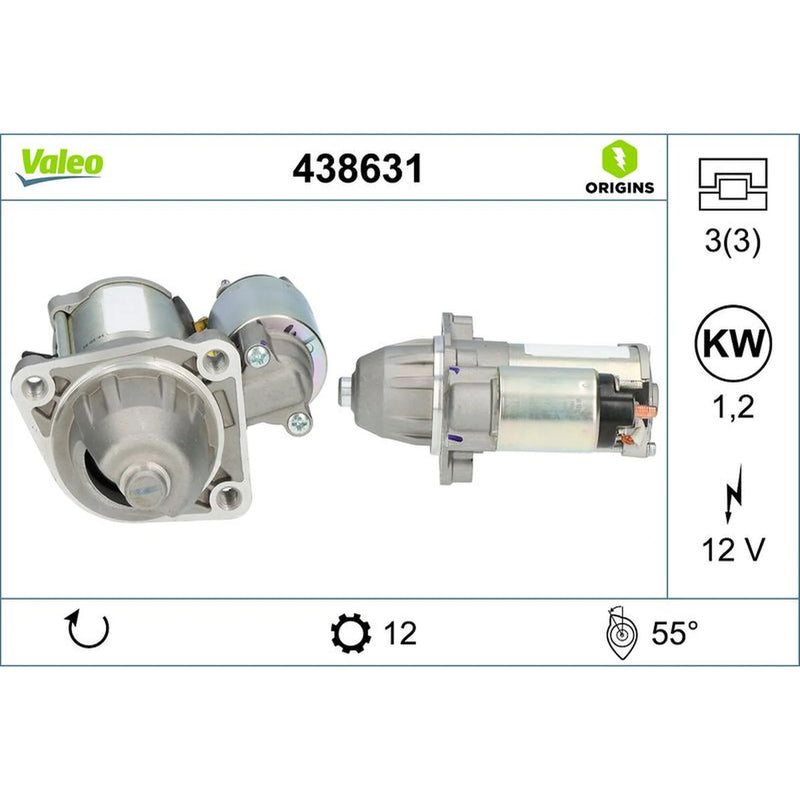 Valeo Starter Motor 12V 1.2kW 12 Teeth 438631