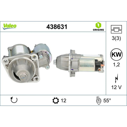 Valeo Starter Motor 12V 1.2kW 12 Teeth 438631