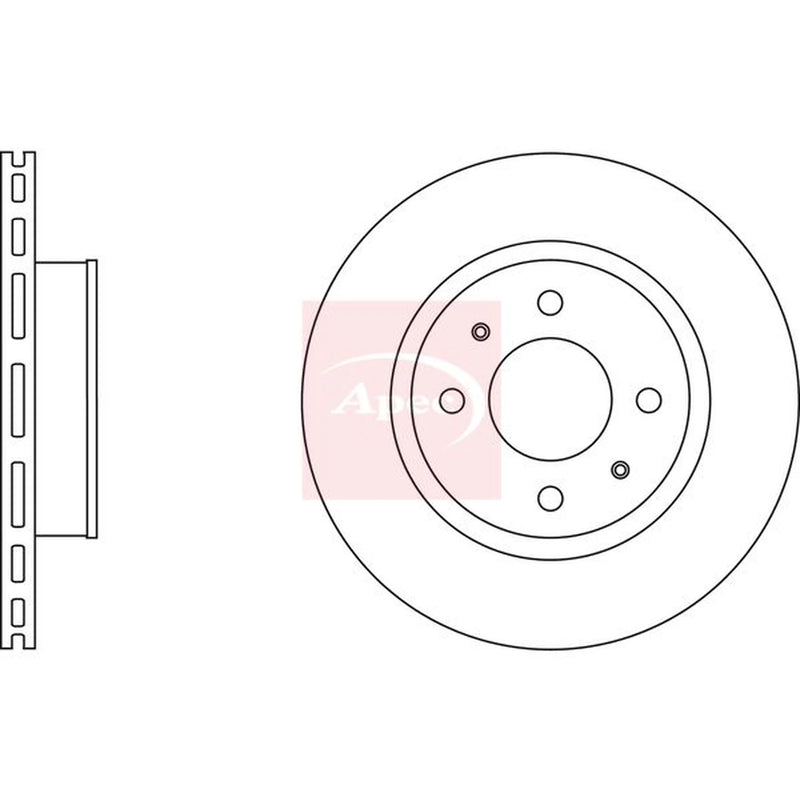Apec 2 x Vented Front Brake Discs DSK2543