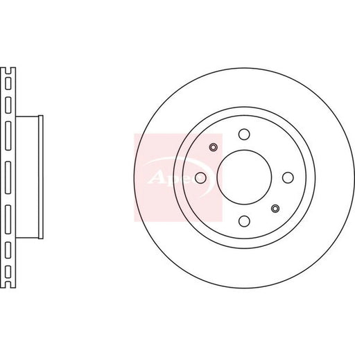 Apec 2 x Vented Front Brake Discs DSK2543