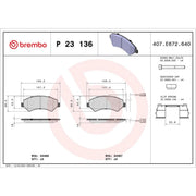 Brembo 4 x Front Brake Pad Set P23136