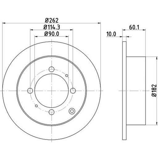 DON 2 x Solid Rear Brake Discs PCD13502