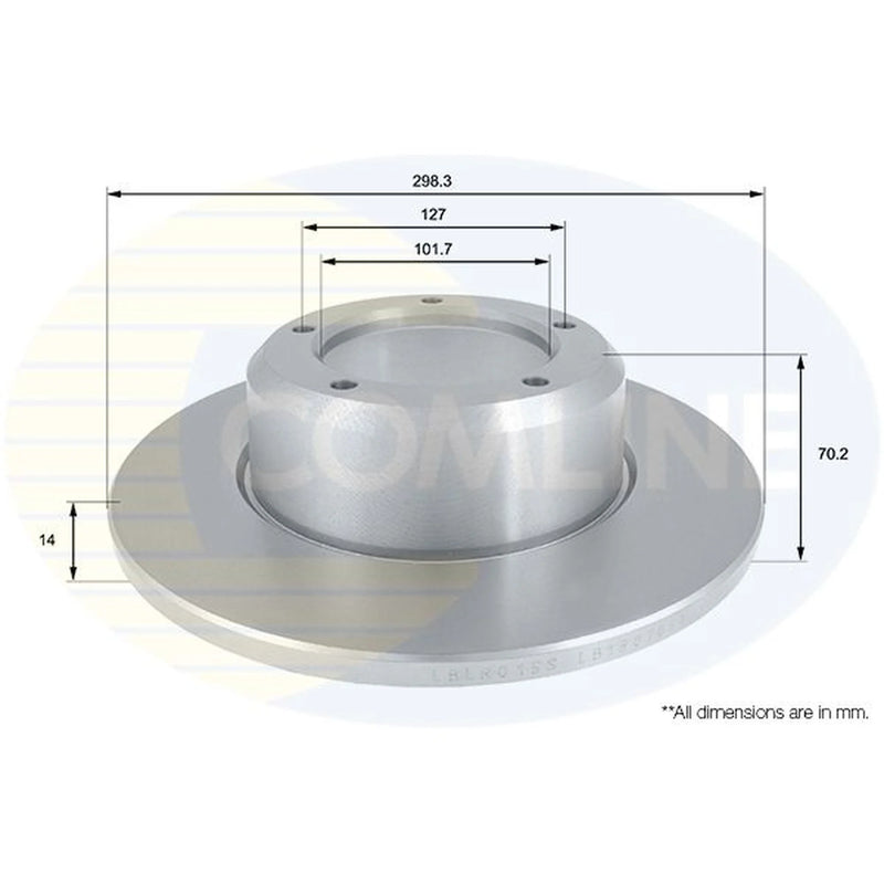 Comline 2 x Solid Front Brake Discs ADC1310