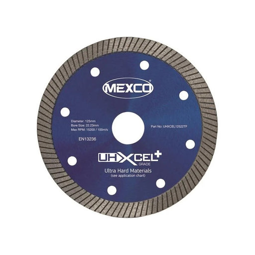 MEXCO UHXCEL+ Ultra Hard Plus Diamond Blade 125 x 22mm - UHXCEL12522TF