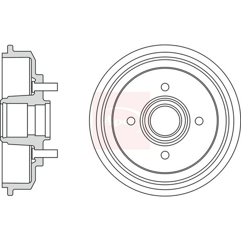 Apec Brake Drum Assembly Rear DRM9203