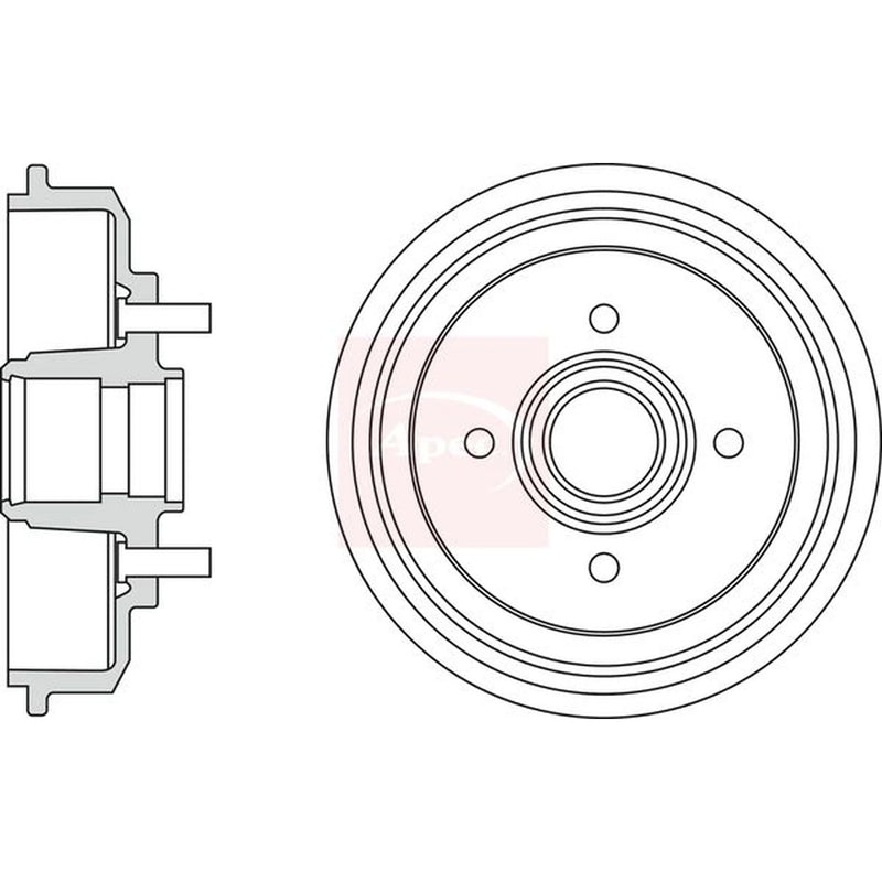 Apec Brake Drum Assembly Rear DRM9203