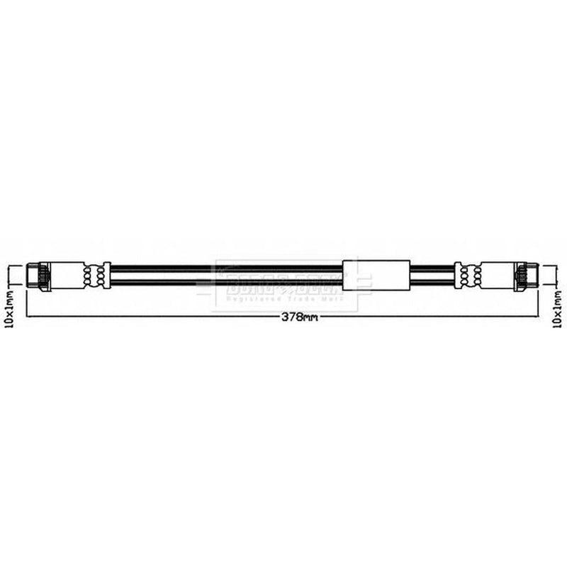 Borg & Beck Brake Hydraulic Hose Line Rear Left BBH7986
