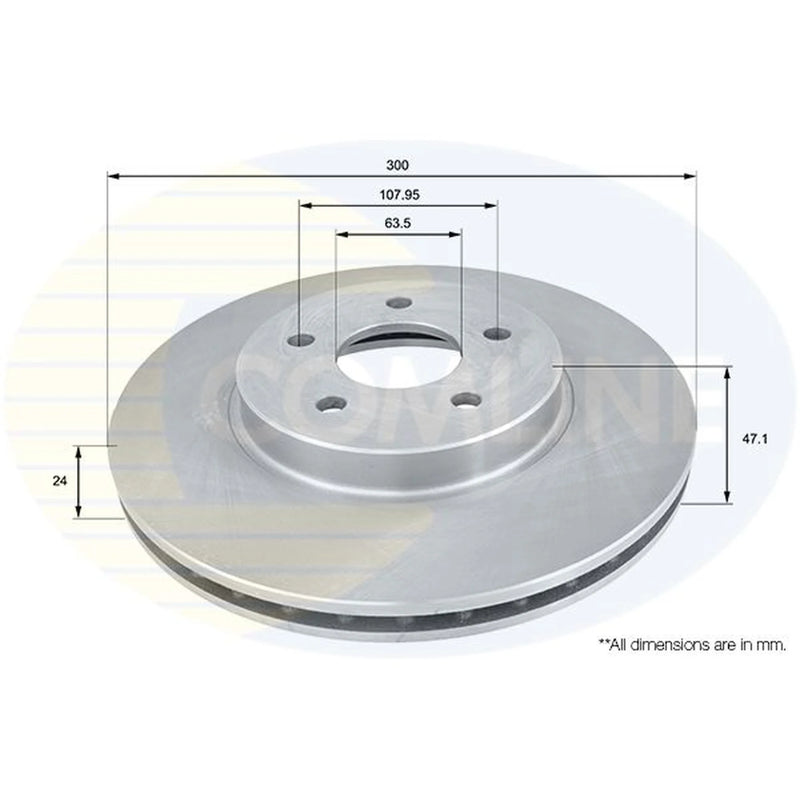 Comline 2 x Front Brake Discs ADC1215V