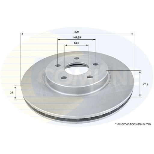 Comline 2 x Front Brake Discs ADC1215V